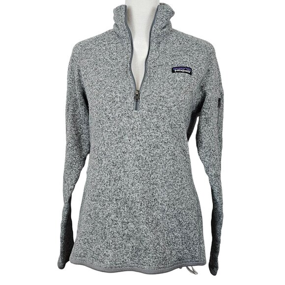 Patagonia Womens Better Sweater M 1/4 Zip Fleece Pullover Sweater Gray Cozy Warm - Picture 2 of 16